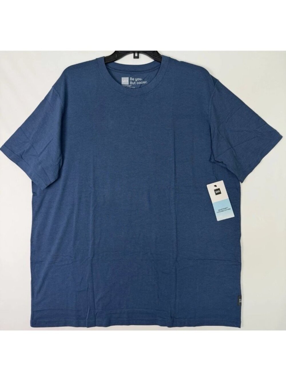 SAXX Men's XL DropTemp Cooling Cotton Tee Dark Blue